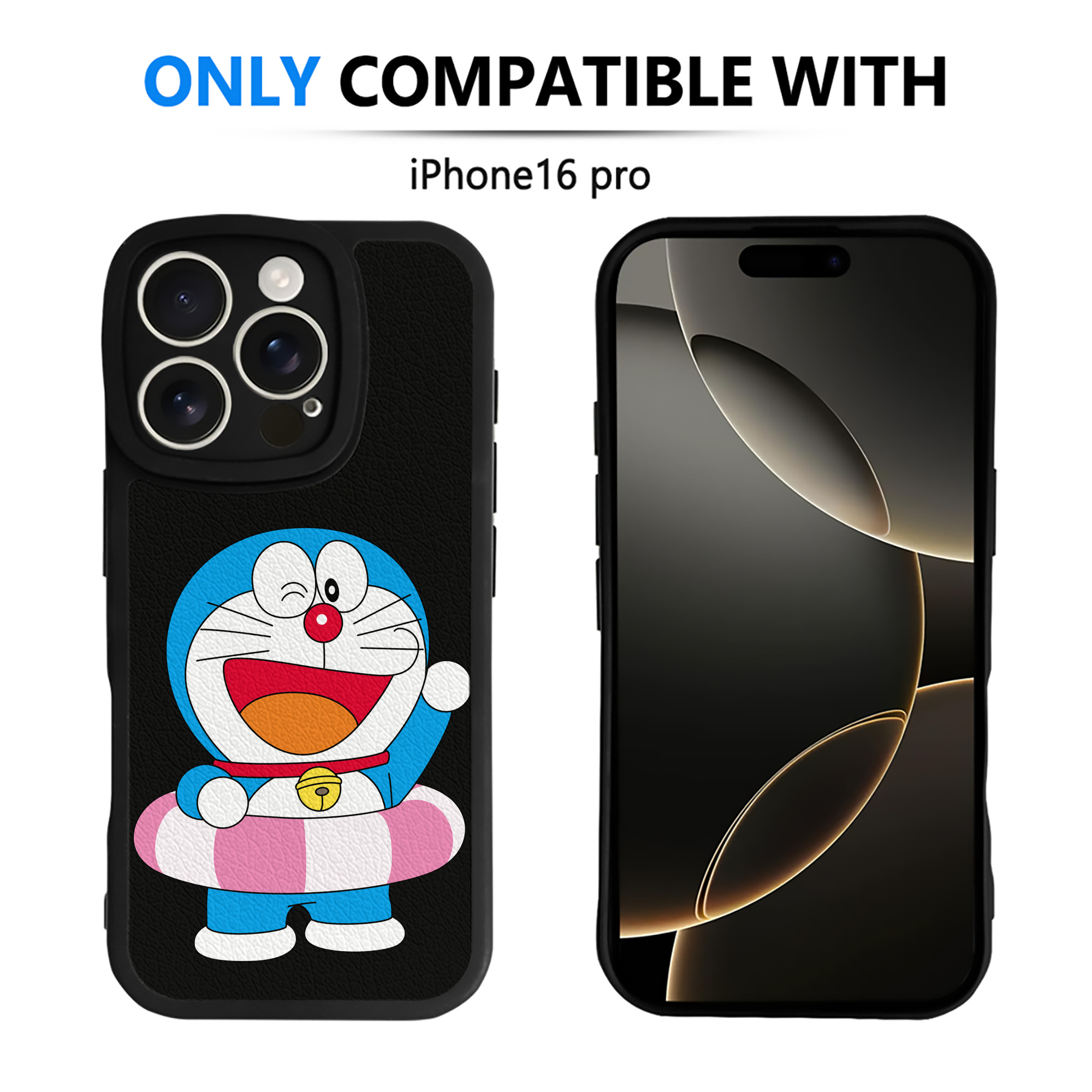（画像用） ドラえもん Doraemon 【iPhone 16シリーズ対応】シリコンスマホケース（レザー調） 材質：シリコン